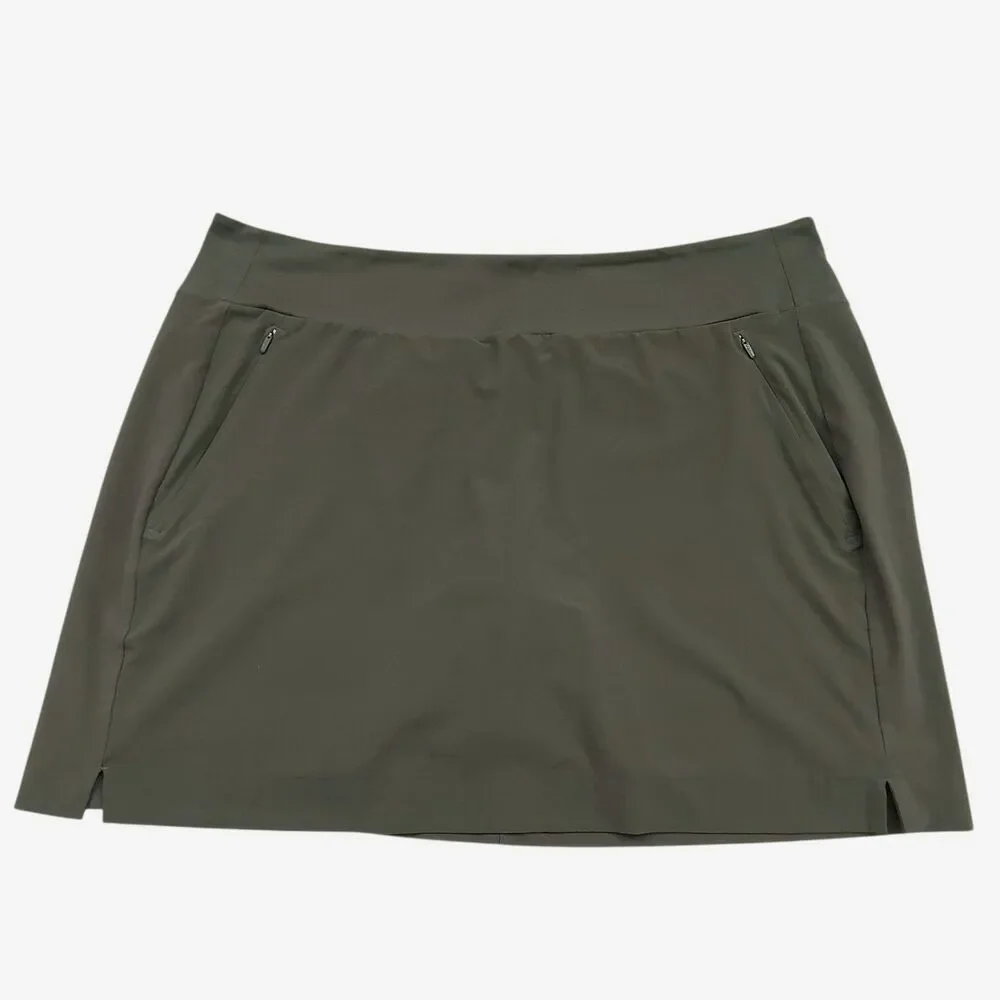 Athleta Soho Skort Womens 16 Green Performance Stretch Activewear Golf Tennis